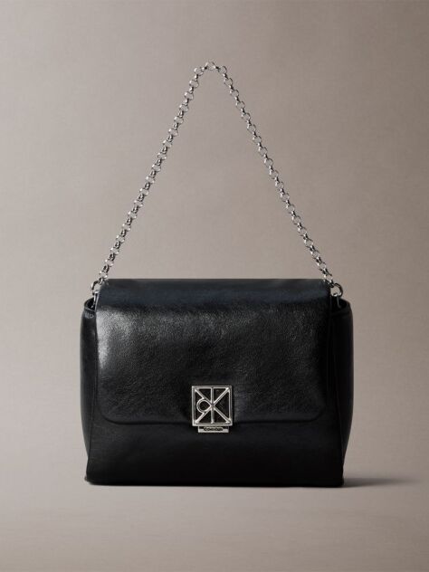 Negru Geanta Crossbody Matlasata Cu Emblema Metalica  Femei