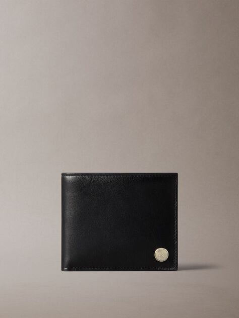 Black Leather RFID Billfold Wallet  Men