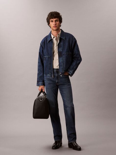 Denim Blugi Cu Croiala Dreapta  Barbati