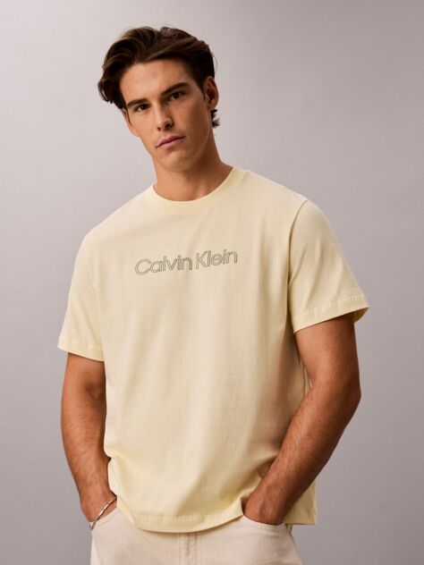 Bej Tricou Lejer Cu Logo  Barbati