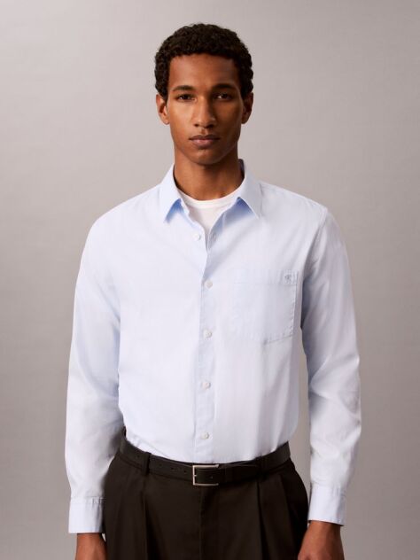 Albastru Camasa Oxford Cu Guler Button-Down  Barbati