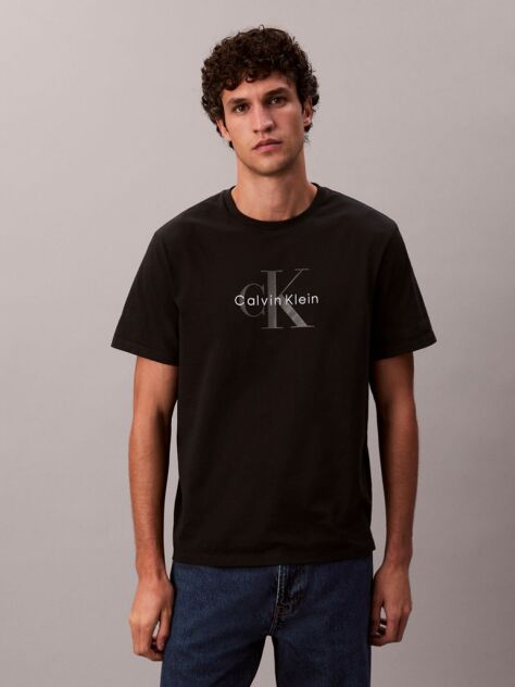 Negru Tricou Cu Logo Monograma  Barbati