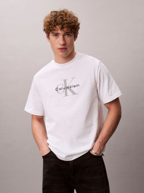 Alb Tricou Cu Logo Monograma  Barbati