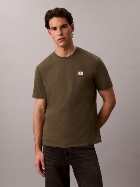 Verde Tricou Din Bumbac Cu Emblema  Barbati