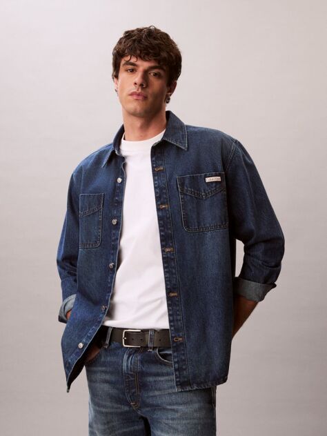 Denim Camasa Din Denim Stil 90s  Barbati