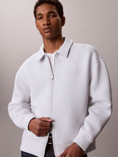 Grey Long Sleeve Cooling Spacer Full-Zip Shirt Jacket  Men