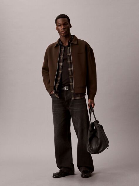 Brown Long Sleeve Cooling Spacer Full-Zip Shirt Jacket  Men