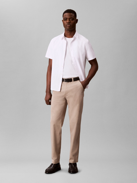 Kaki Pantaloni Chino Confortabili Din Bumbac Cu Croiala Conica  Barbati