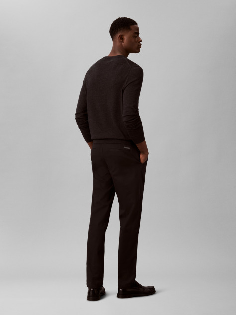 Negru Pantaloni Chino Confortabili Din Bumbac Cu Croiala Conica  Barbati