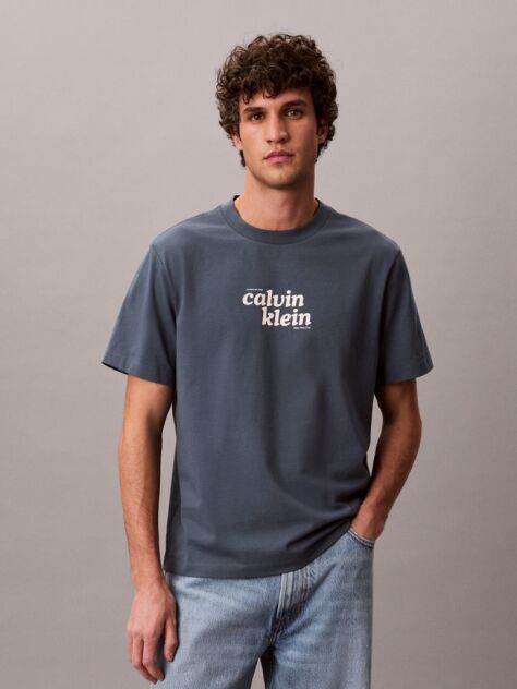Albastru Tricou Lejer Cu Logo  Barbati