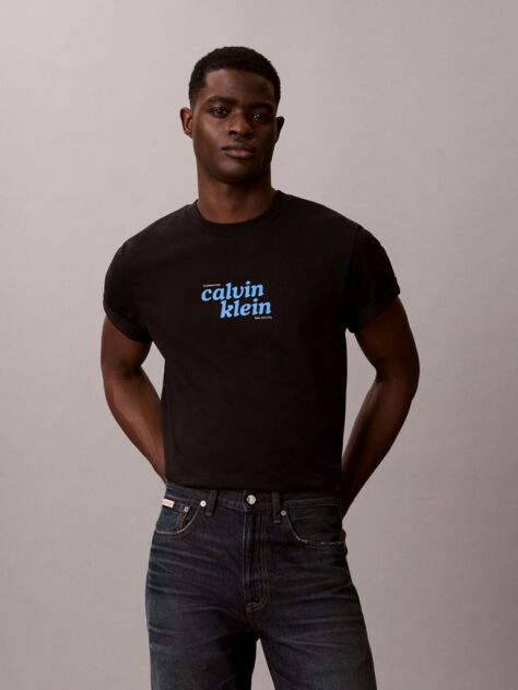 Negru Tricou Lejer Cu Logo  Barbati