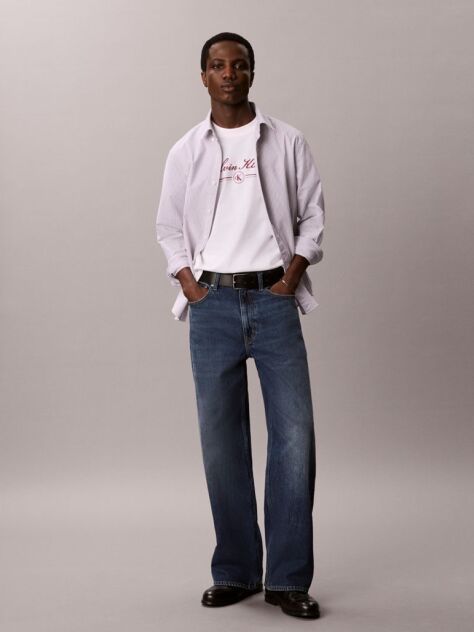 Alb Tricou Cu Logo Script  Barbati