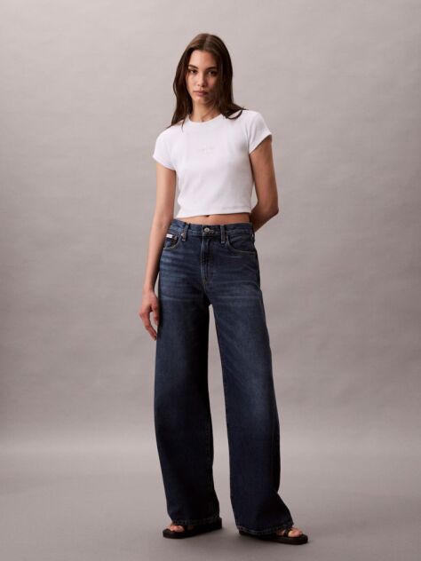 Denim Blugi Cu Croi Larg  Femei