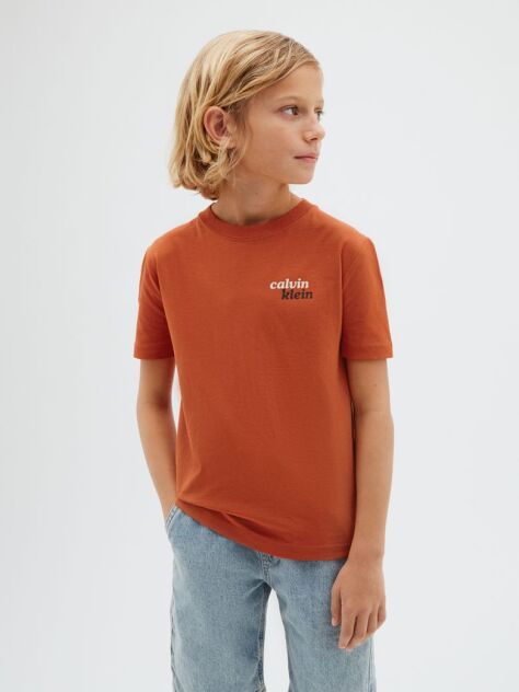 Portocaliu Tricou Cu Logo Pentru Copii  Baieti
