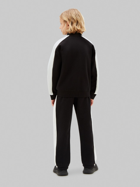 Negru Set De Trening Din Terry Cu Bluza Si Pantaloni Jogger In Culori Contrastante  Baieti