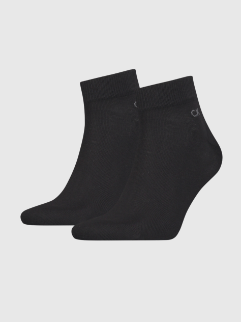 Black Calvin Klein Men's Quarter Socks 2 pack  Men