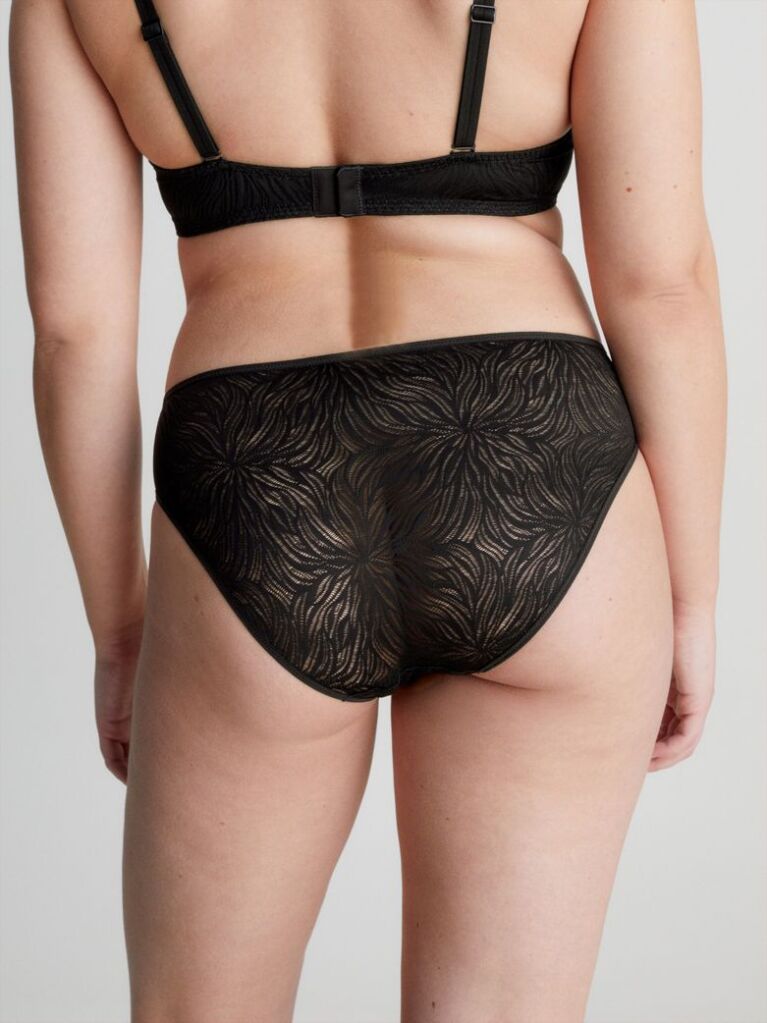 Black Bikini Briefs - Sheer Marquisette  Women