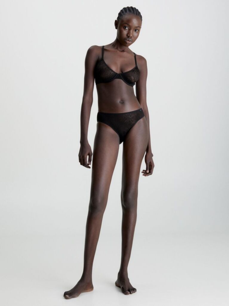 Black Bikini Briefs - Sheer Marquisette  Women