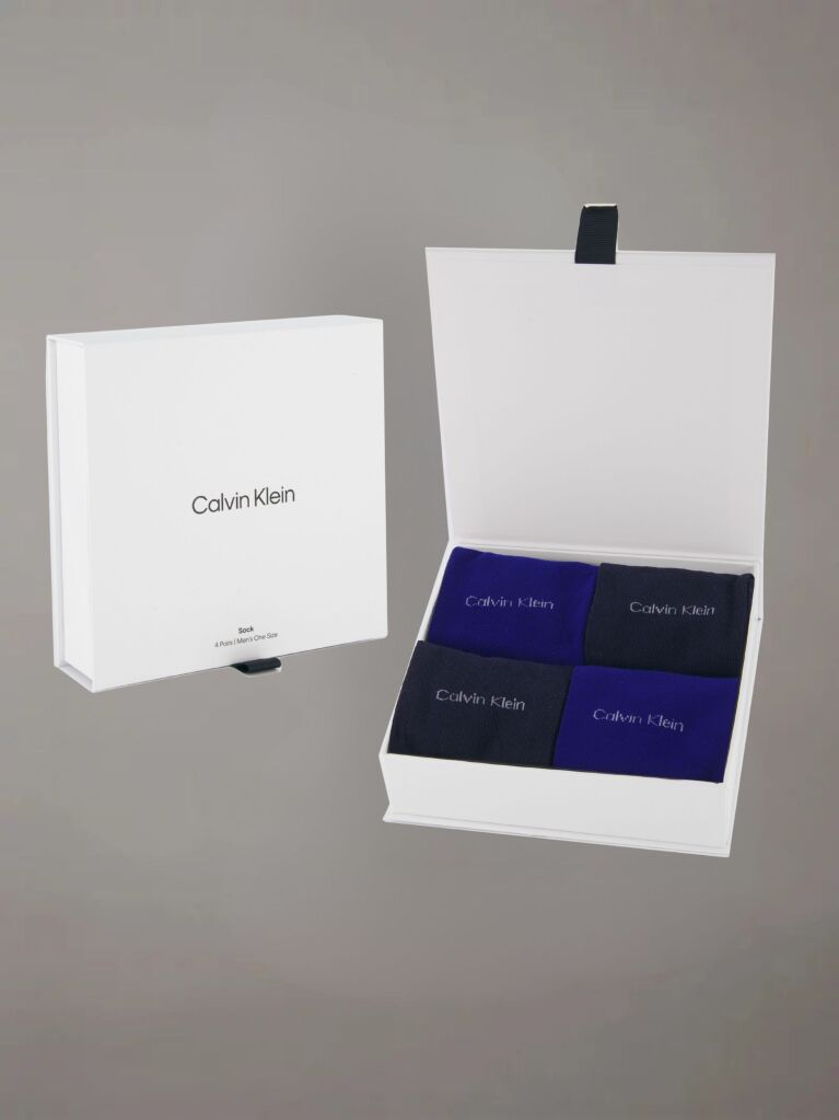 Albastru Set Cadou 4 Perechi Sosete Clasice  Barbati