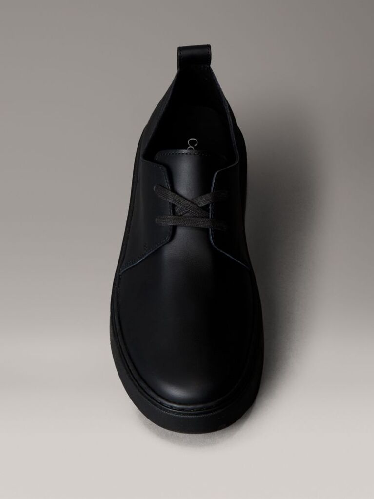Negru Pantofi Derby Hibrizi Din Piele  Barbati