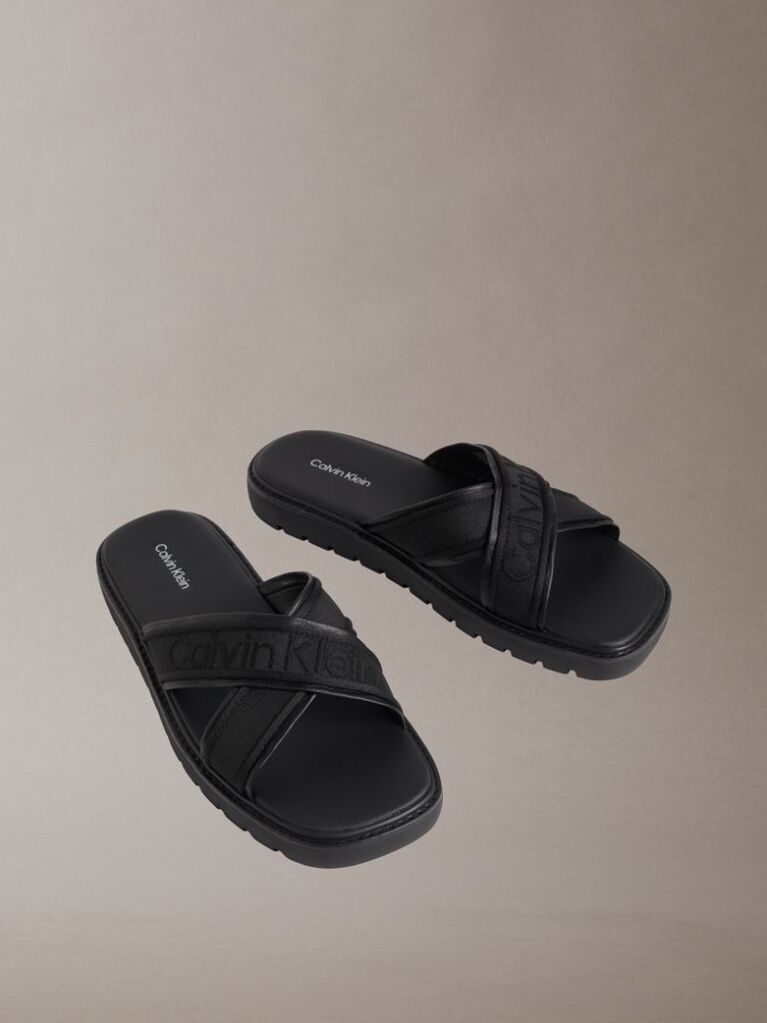 Negru Luxor - Sandale Usoare Tip Lug Cu Logo  Barbati