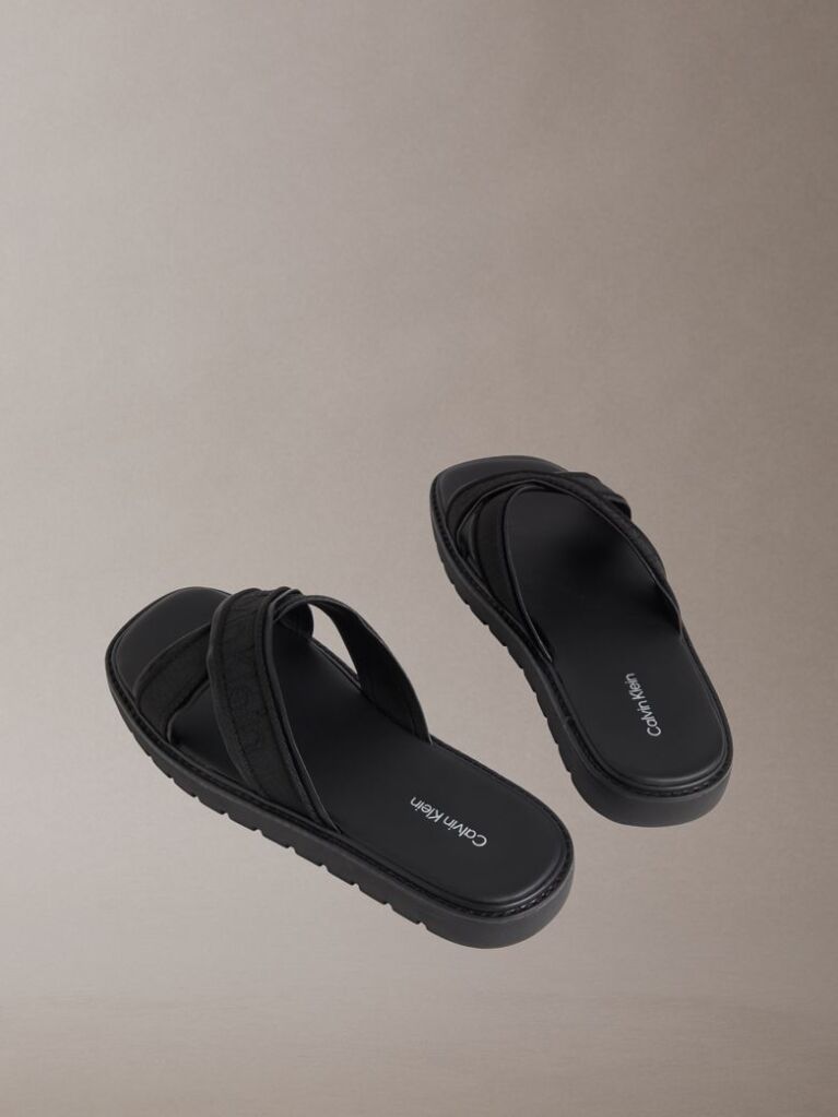 Negru Luxor - Sandale Usoare Tip Lug Cu Logo  Barbati