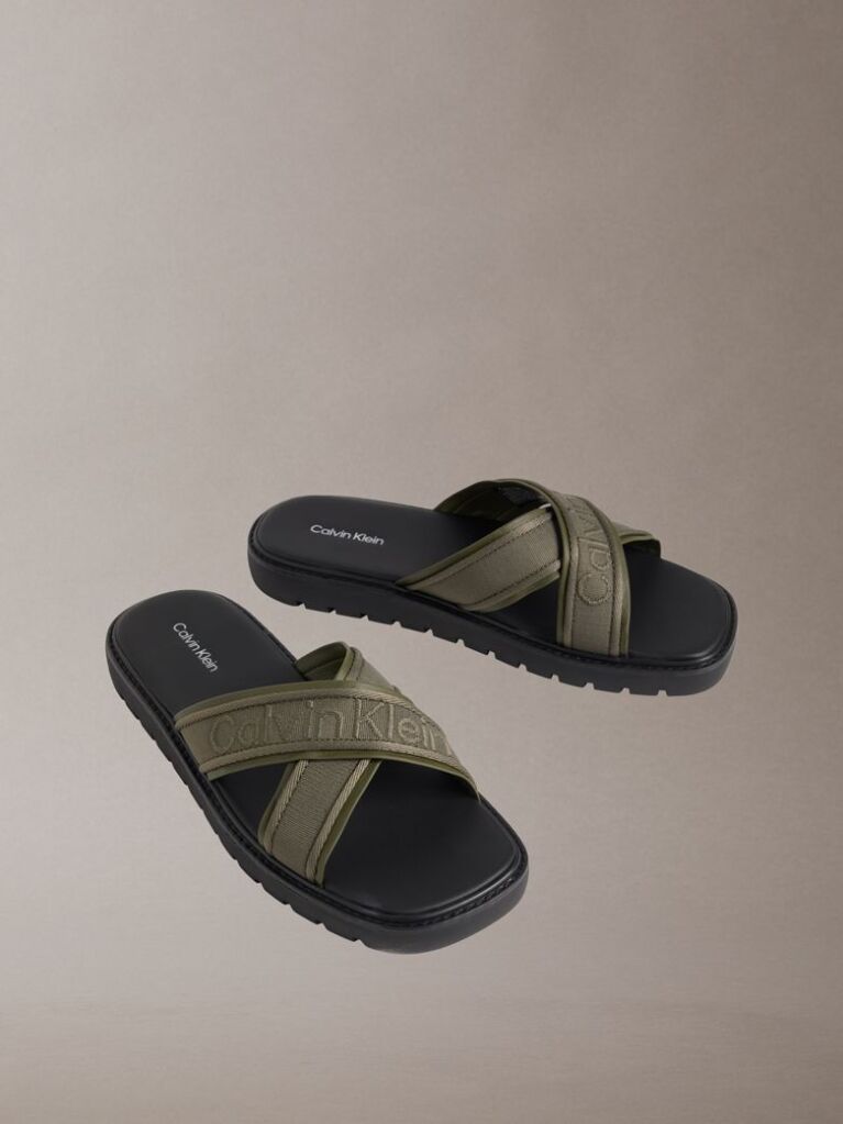 Verde Luxor - Sandale Usoare Tip Lug Cu Logo  Barbati