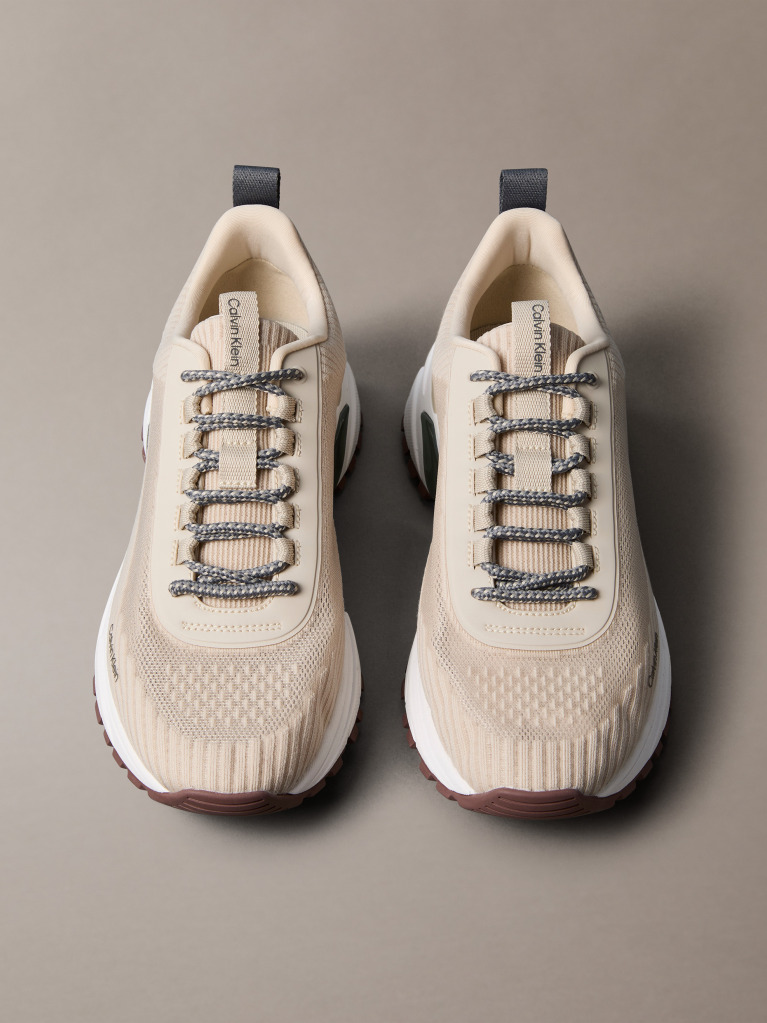 Beige Trailblazer — Knit Mesh Runner Trainers  Men