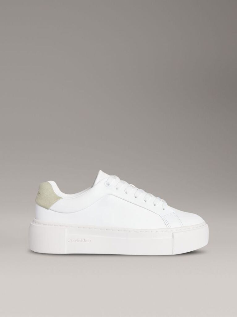 White Leather Platform trainers  Women