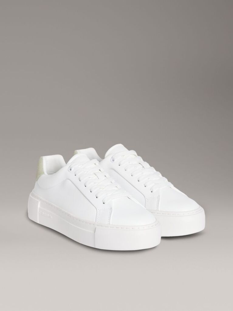 White Leather Platform trainers  Women