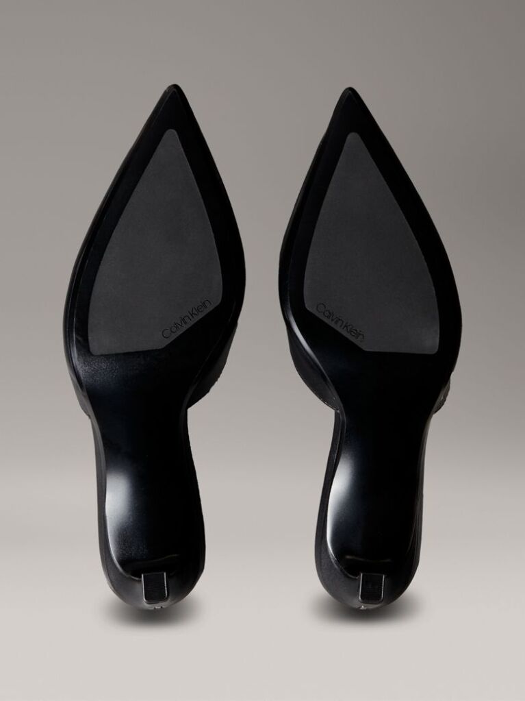 Negru Pantofi Cu Toc Tip Slingback Din Piele  Femei