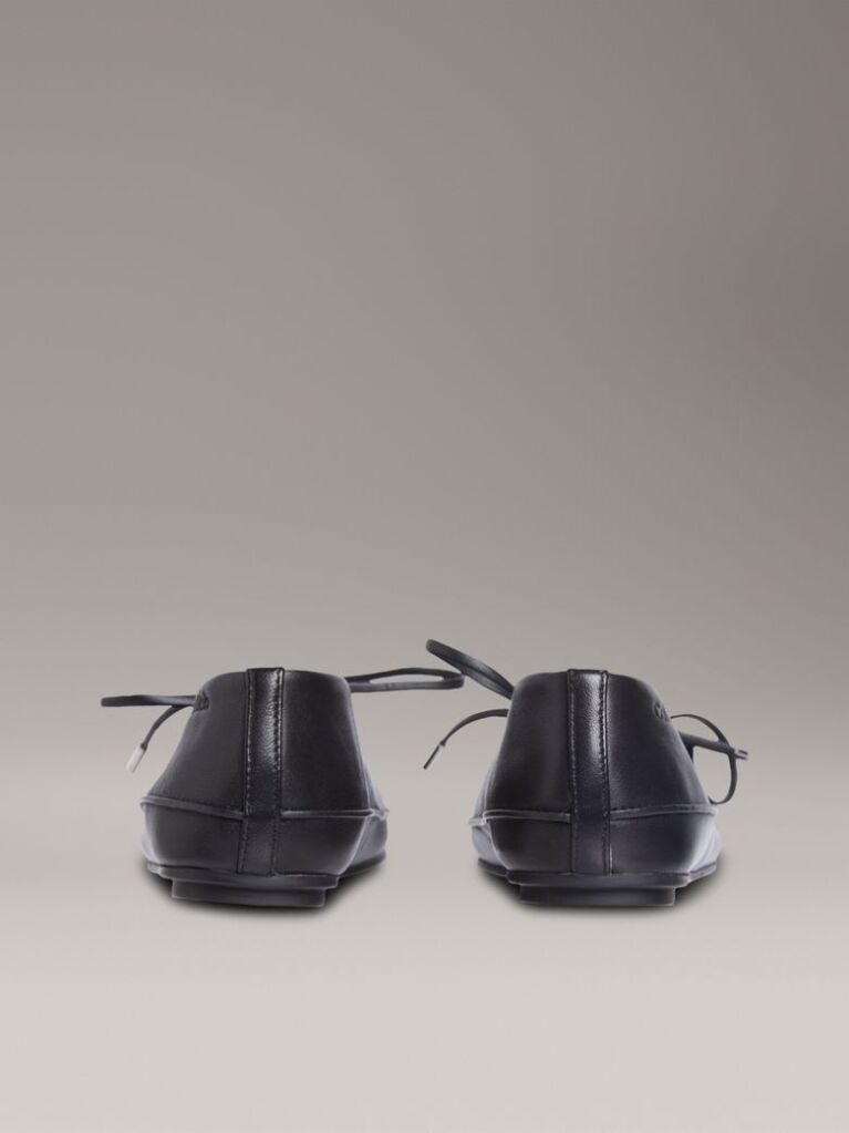 Black Leather Mary Jane Ballerinas  Women