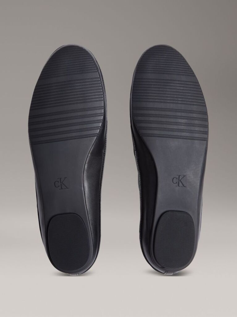 Black Leather Mary Jane Ballerinas  Women
