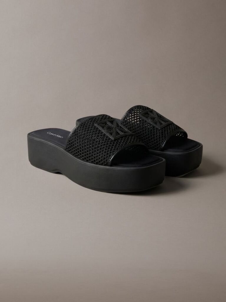 Negru Amelia - Papuci Cu Platforma Din Mesh  Femei