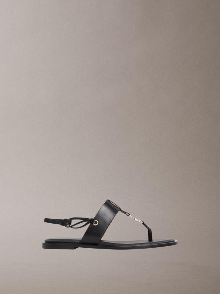 Negru Filomena - Sandale Slingback Din Piele  Femei