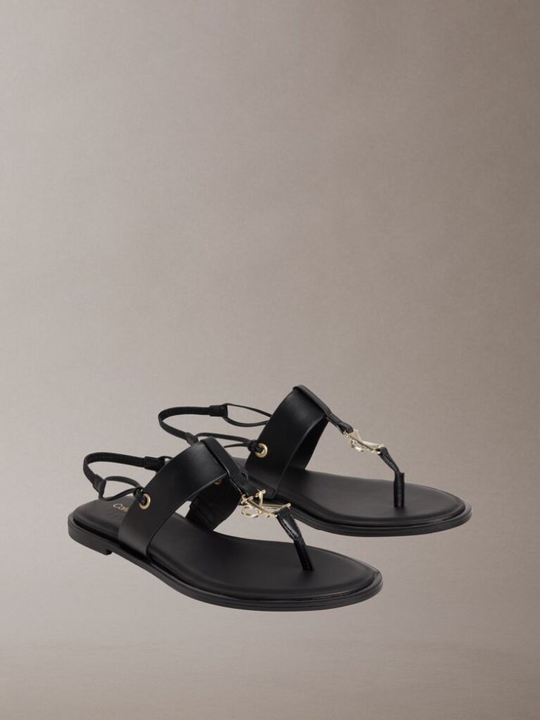 Negru Filomena - Sandale Slingback Din Piele  Femei