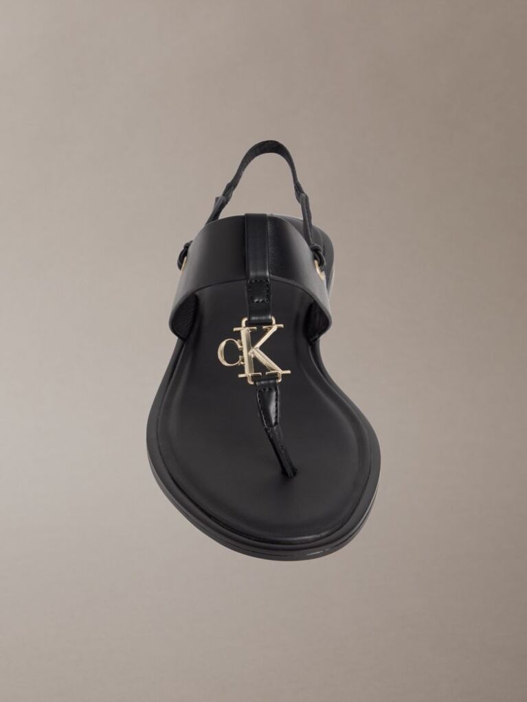 Negru Filomena - Sandale Slingback Din Piele  Femei