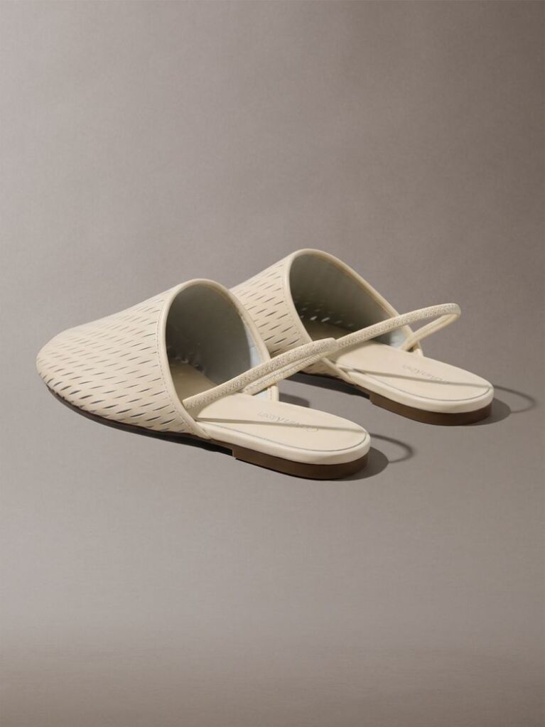 Bej Saboti Din Piele Cu Bareta Slingback Si Toc Deschis  Femei