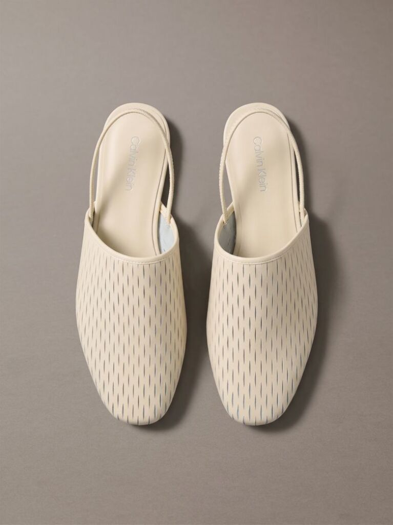 Bej Saboti Din Piele Cu Bareta Slingback Si Toc Deschis  Femei