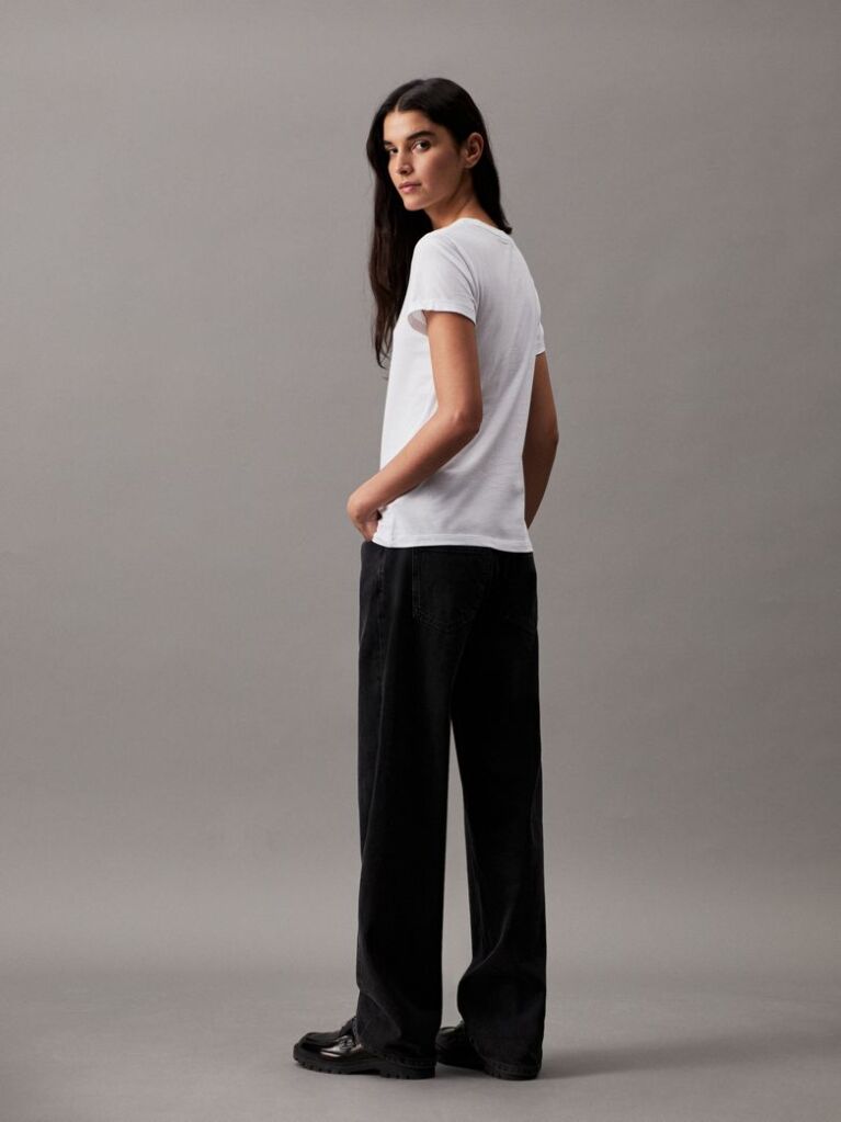 Alb Tricou Slim Din Bumbac Organic  Femei