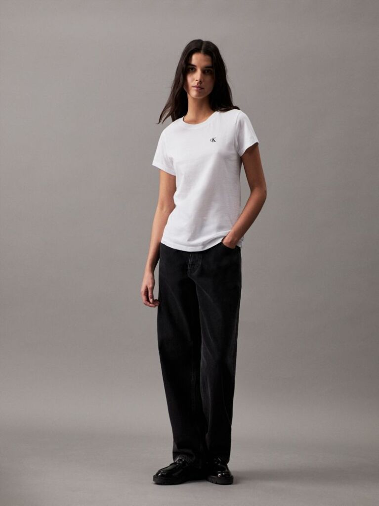 Alb Tricou Slim Din Bumbac Organic  Femei