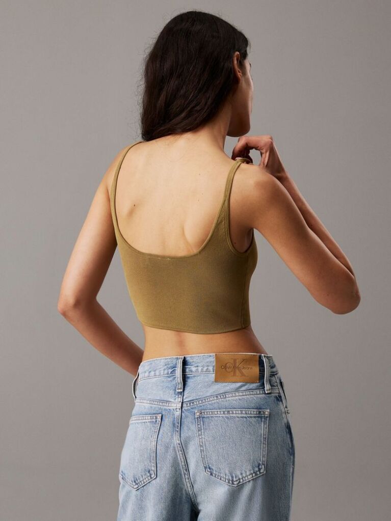 Verde Top Tip Bralette Din Tricot Elastic  Femei