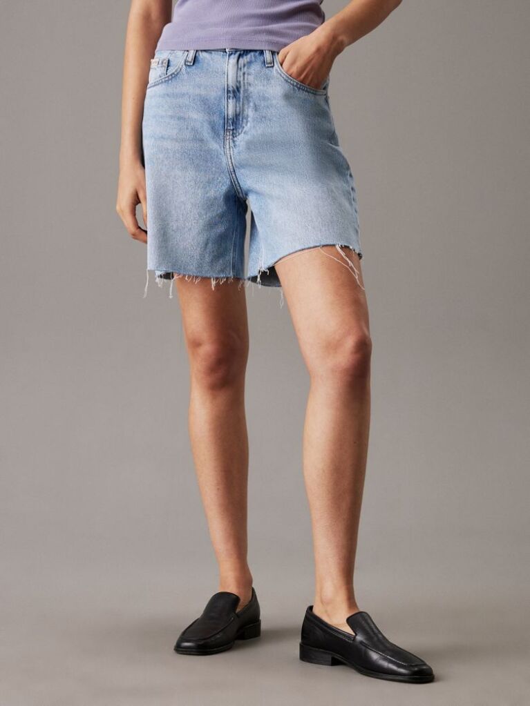 Denim Pantaloni Scurti Denim Tip Bermuda  Femei