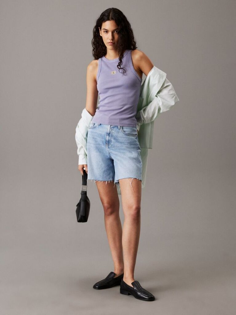 Denim Pantaloni Scurti Denim Tip Bermuda  Femei