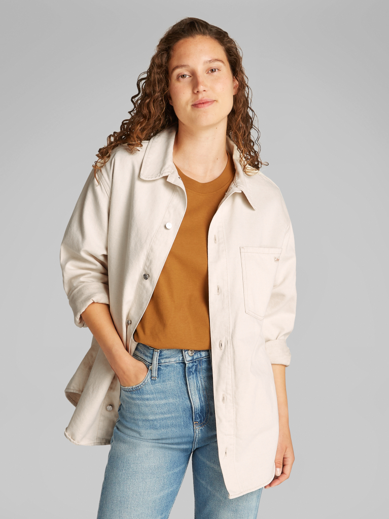 Denim Camasa Lejera Din In Stil Anii 90  Femei