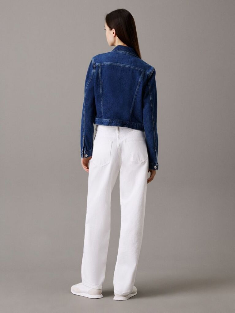 Denim Jacheta Denim Cropped Stil Anii 90  Femei