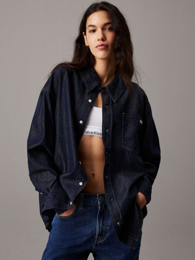 Denim Camasa Denim Cu Silueta Oversized  Femei