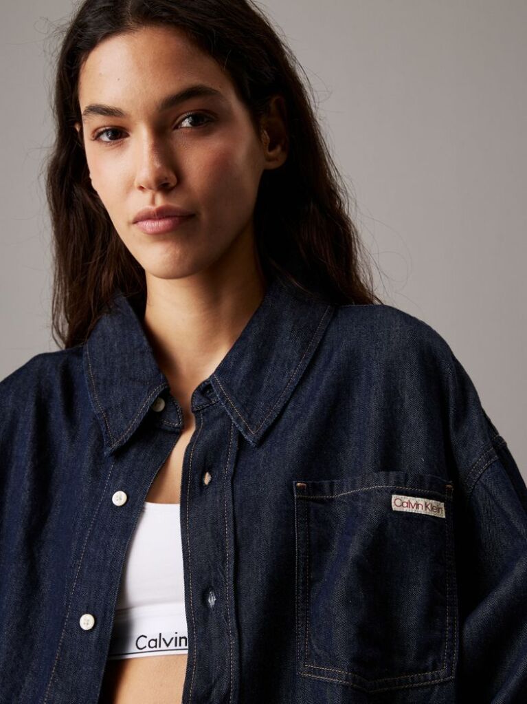 Denim Camasa Denim Cu Silueta Oversized  Femei