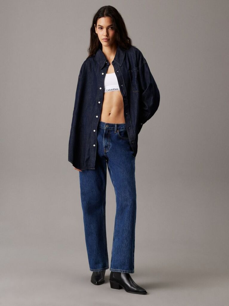 Denim Camasa Denim Cu Silueta Oversized  Femei
