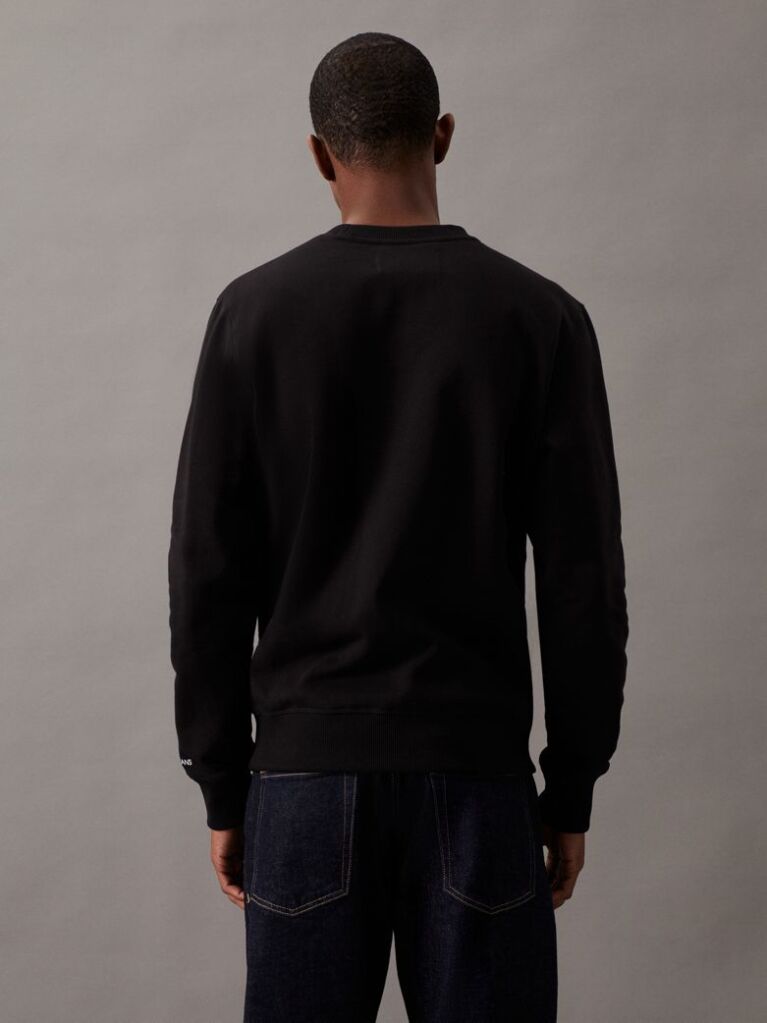 Negru Hanorac Fleece Din Amestec De Bumbac  Barbati